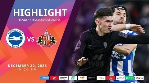 #ไฮไลท์ฟุตบอล [ ไบร์ทตัน 0 - 0 ซันเดอร์แลนด์ ] พรีเมียร์ลีก อังกฤษ 2025/21.12.68