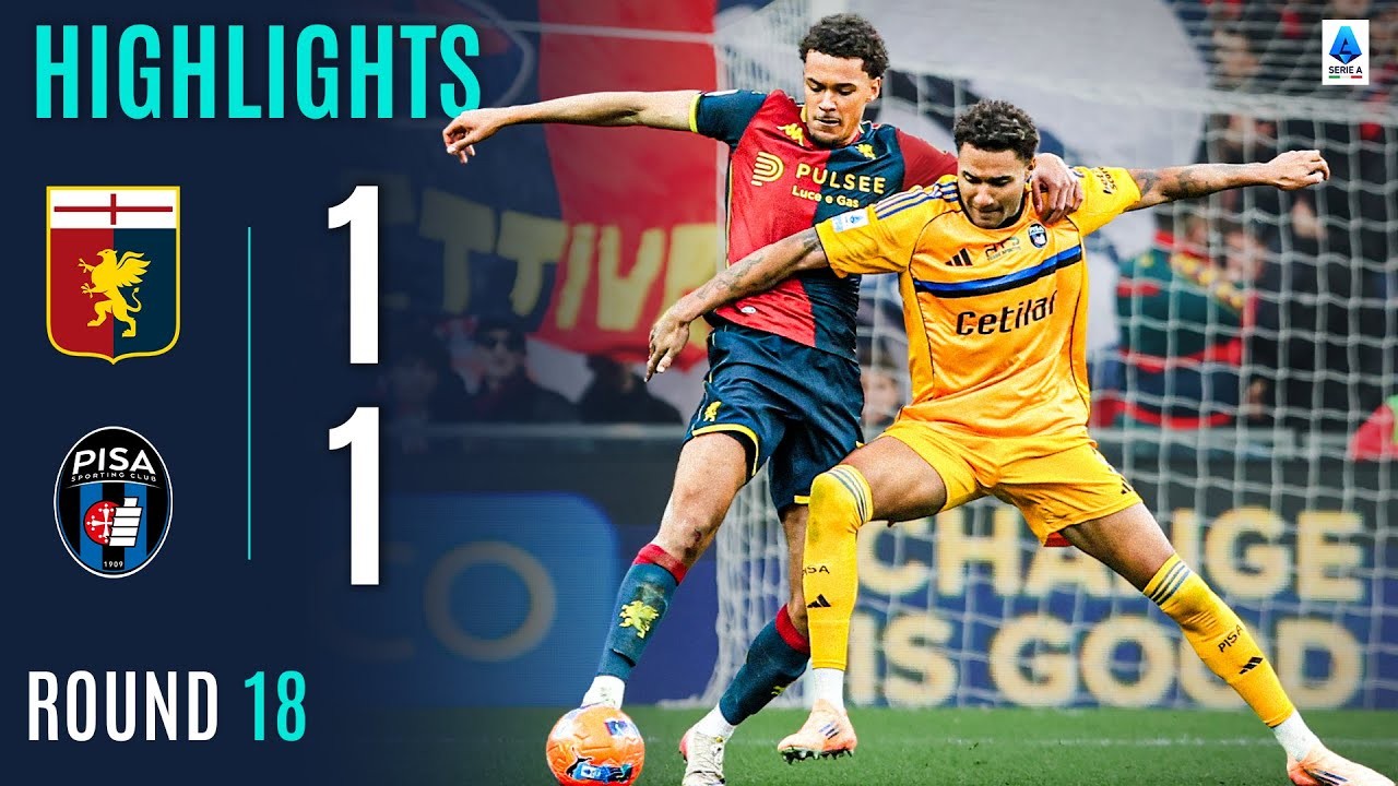 #ไฮไลท์ฟุตบอล [ เจนัว 1 - 1 ปิซ่า ] กัลโช่ เซเรียอา อิตาลี 2025/4.1.69